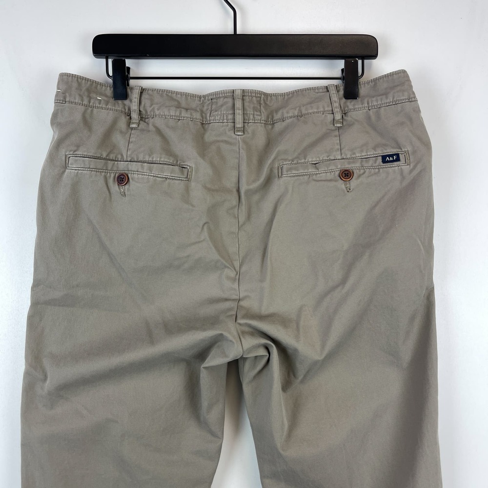 Abercrombie & Fitch Mens (34x32) Slim Straight Chino Pants Beige Cotton - Picture 5 of 10